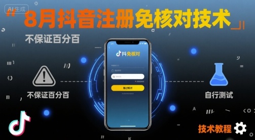 8月抖音注册免核对技术,不保证百分百,自测-冒泡网