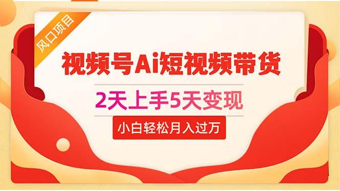 2天上手5天变现视频号Ai短视频带货0粉丝0基础小白轻松月入过万-冒泡网
