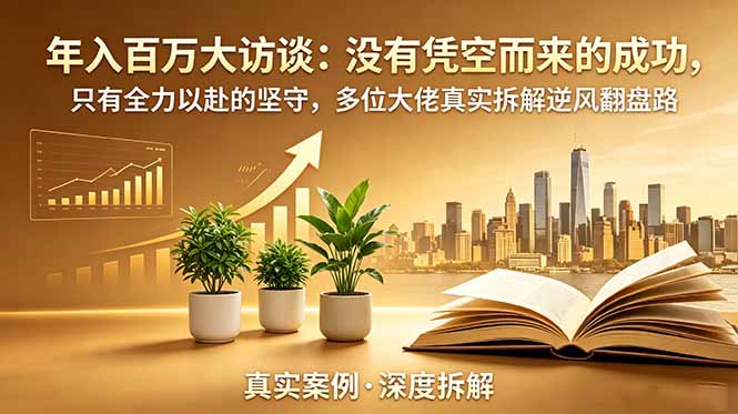 年入百万大访谈-更新：没有凭空而来的成功，只有全力以赴的坚守，多位大佬真实拆解逆风翻盘路-冒泡网