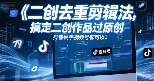 短视频二创去重剪辑法，搞定二创作品过原创，抖音快手视频号都可以-冒泡网