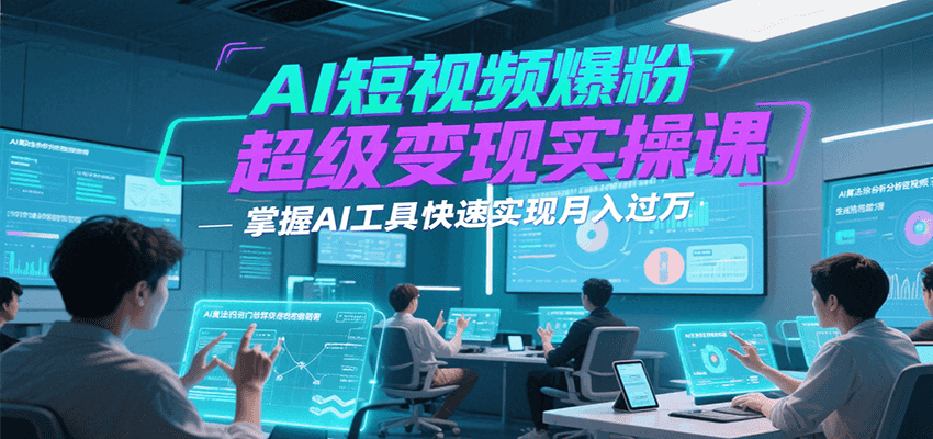 AI短视频爆粉超级变现实操课，掌握AI工具快速实现月入过万-冒泡网