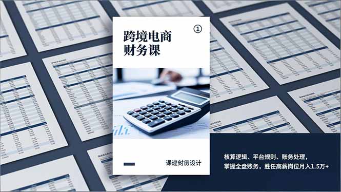 跨境电商财务课，核算逻辑、平台规则、账务处理，掌握全盘账务，胜任高薪岗位月入1.5万+-冒泡网