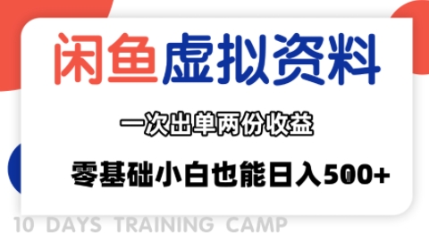 闲鱼虚拟资料新变现玩法，信息差项目，一次出单两份收益，无需囤货，可批量矩阵，零基础小白也能日入多张-冒泡网