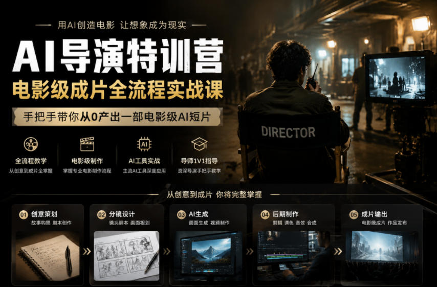 271f73d69d4237d30bfdb8d3c3a1a189.jpeg AI导演特训营,电影级成片全流程实战课,手把手带你从0产出一部电影级AI短片