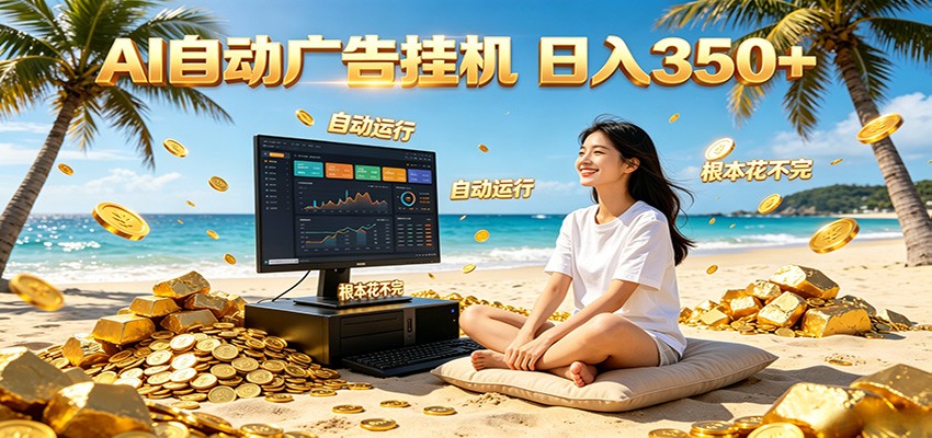 AI自动广告挂机 日入350+ 真正做到躺赚式变现,根本花不完!-冒泡网