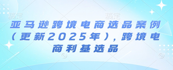 亚马逊跨境电商选品案例(更新2025年3月)，跨境电商利基选品-冒泡网