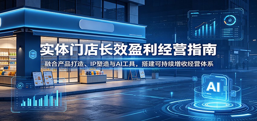 实体门店长效盈利经营指南：融合产品打造、IP塑造与AI工具，搭建可持续增收经营体系-冒泡网