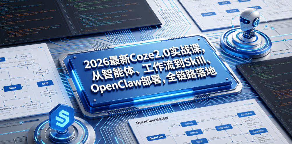 2026最新Coze2.0实战课，从智能体、工作流到Skill、OpenClaw部署，全链路落地-冒泡网