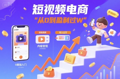 短视频电商：短视频变现从0到盈利过W-冒泡网