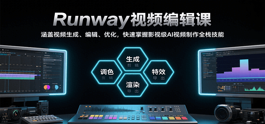 Runway视频编辑课，涵盖视频生成、编辑、优化，快速掌握影视级AI视频制作全栈技能-冒泡网