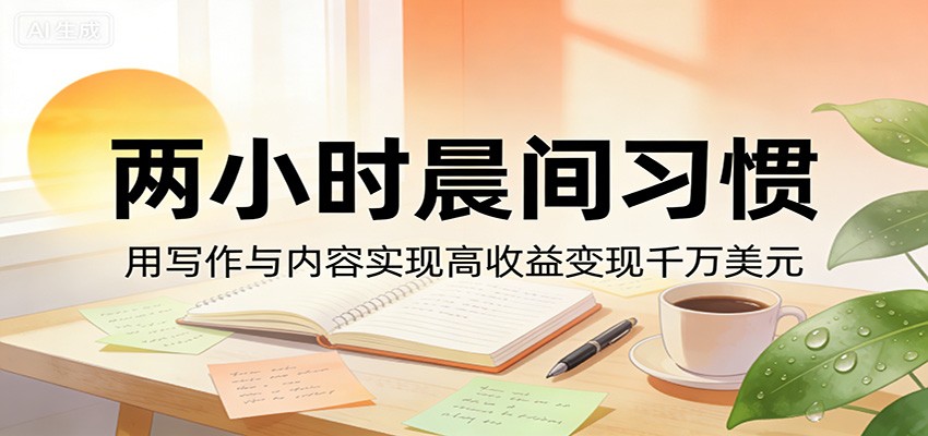 付费文章：两小时晨间习惯，用写作与内容实现高收益变现千万美元-冒泡网