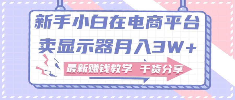 新手小白如何做到在电商平台卖显示器月入3W+，最新赚钱教学干货分享-冒泡网