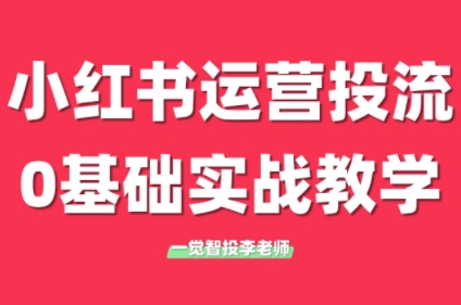 李老师·小红书运营投流，0基础实战教学(更新)-冒泡网
