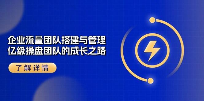 企业 流量团队-搭建与管理，亿级 操盘团队的成长之路(28节课-冒泡网