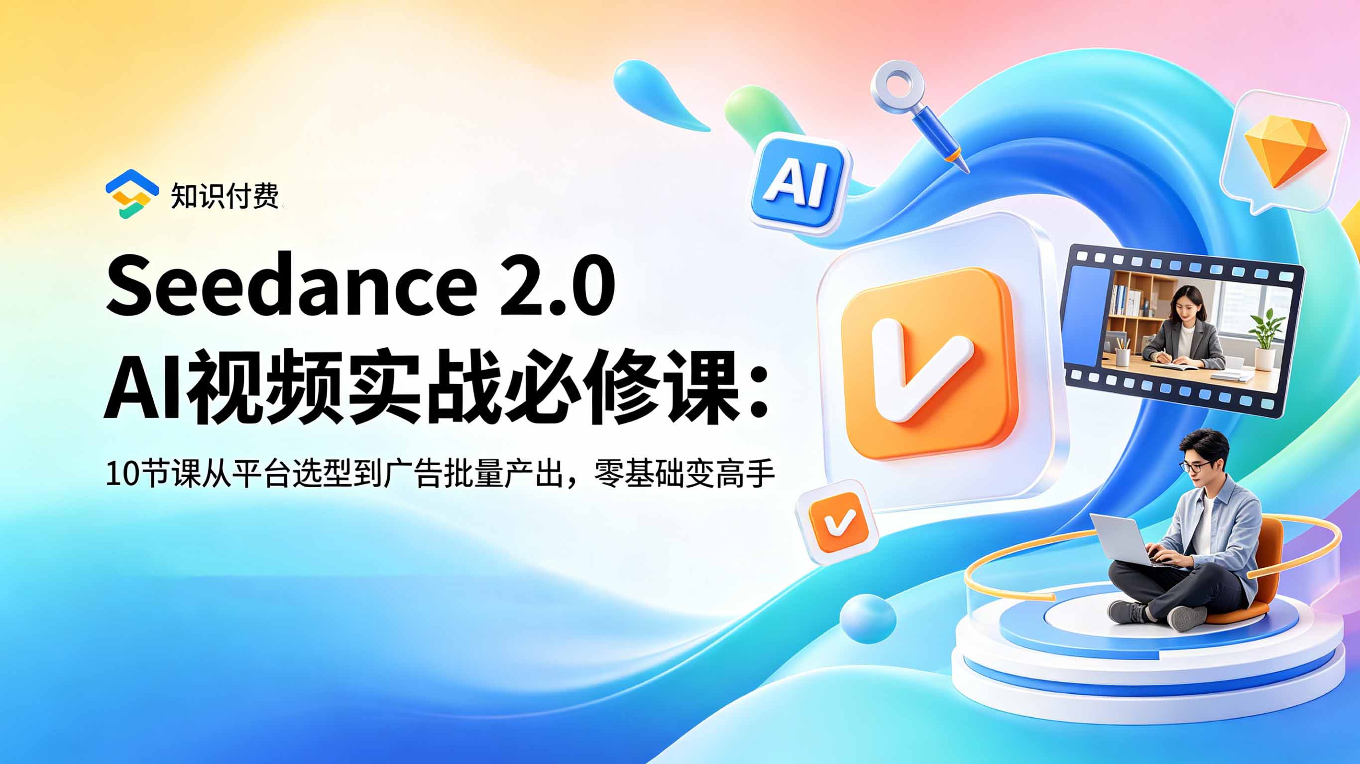 Seedance 2.0 AI视频实战必修课：10节课从平台选型到广告批量产出，零基础变高手-冒泡网