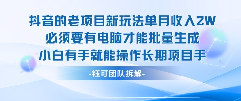 老项目新玩法单月收入2W小白有手就能操作长期项目-冒泡网