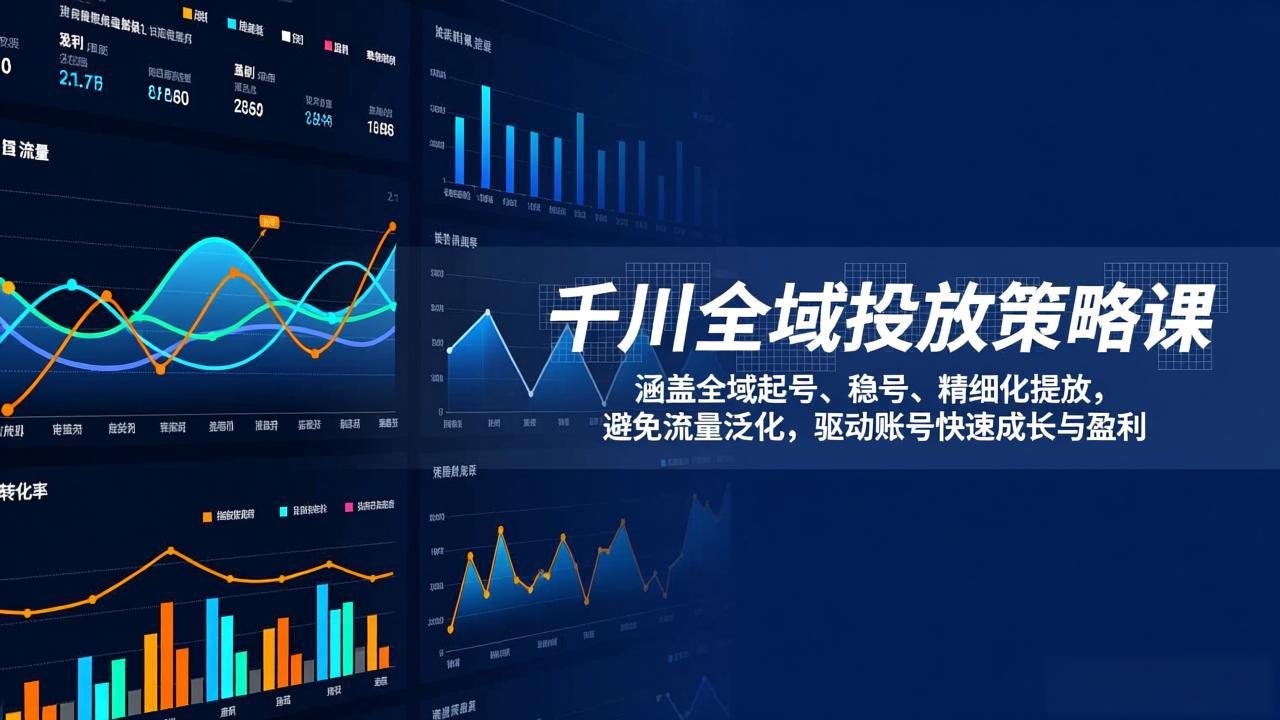 千川全域投放策略课：涵盖全域起号、稳号、精细化投放，避免流量泛化，驱动账号快速成长与盈利-冒泡网