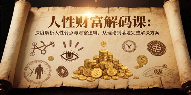 人性财富解码课6.0：深度解析人性弱点与财富逻辑，理论到落地完整解决方案-冒泡网