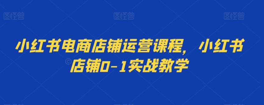 小红书电商店铺运营课程，小红书店铺0-1实战教学-冒泡网