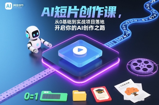 AI短片创作课，从0基础到实战项目落地，开启你的AI创作之路-冒泡网