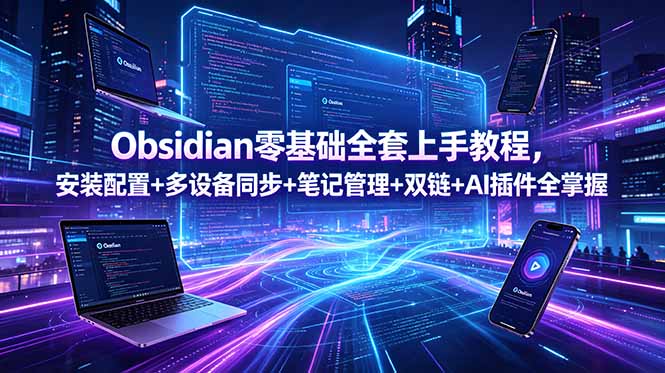 Obsidian零基础全套上手教程，安装配置+多设备同步+笔记管理+双链+AI插件全掌握-冒泡网