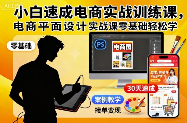 3f6cfff44d898c177d0d052c17edc14e.jpeg 小白速成电商实战训练课,电商平面设计实战课零基础轻松学