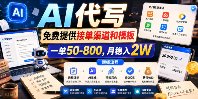 3f93706c52d22aa4af18072a1542676c.jpeg AI代写,免费提供接单渠道和模板,一单50-800,月稳入2W【揭秘】