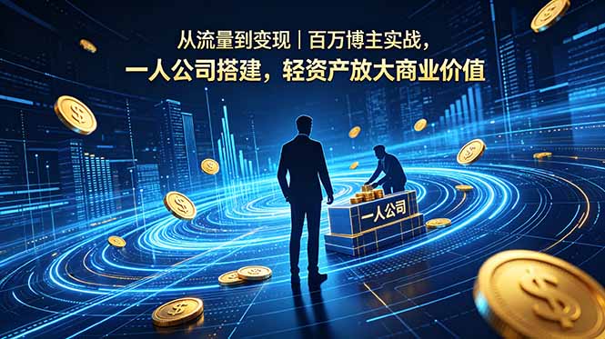 从流量到变现｜百万博主实战，一人公司搭建，轻资产放大商业价值-冒泡网