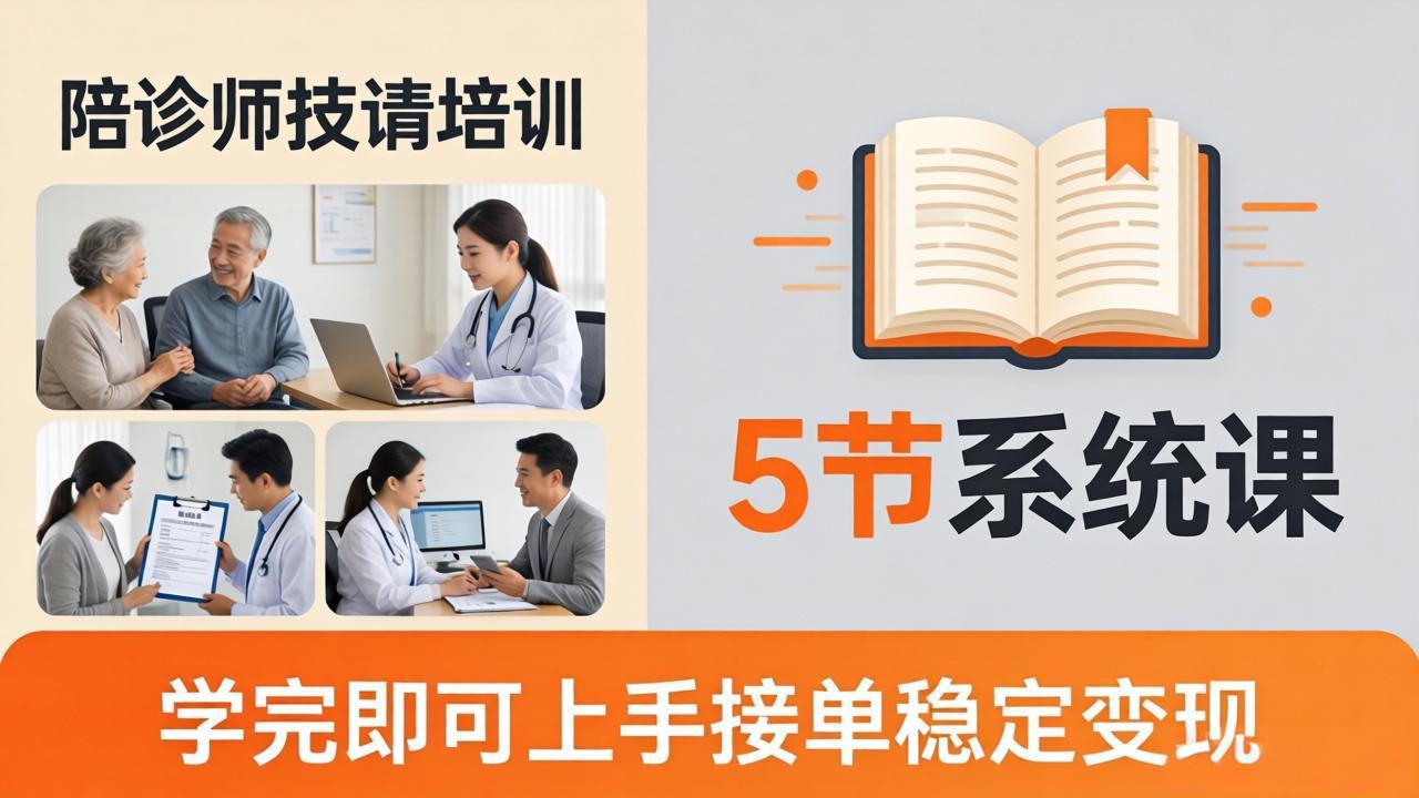 想做陪诊师不知从何下手？5节系统课教你掌握核心技能，学完即可上手接单稳定变现-冒泡网