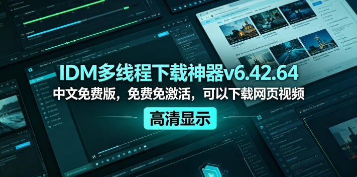 IDM多线程下载神器v6.42.64中文免费版，免费免激活，可以下载网页视频(例如飞书文档内的视频)-冒泡网