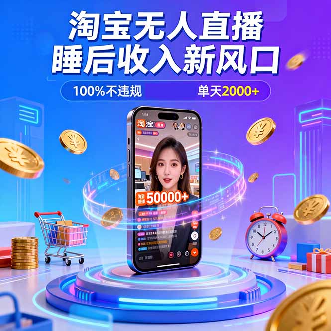 43d2d96d5d7e02e47490613159987fd7.jpeg 淘宝无人直播,不违规不封号,直播100小时卖了5万,年底旺季!