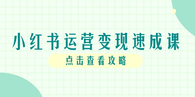 小红书运营变现速成课，账号搭建到暴力起号，个人IP全流程指南-冒泡网