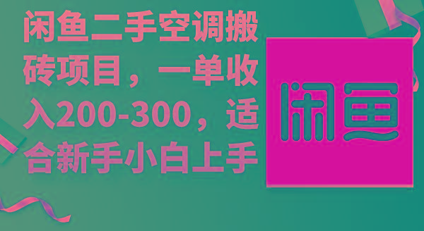 (9539期)闲鱼二手空调搬砖项目，一单收入200-300，适合新手小白上手-冒泡网