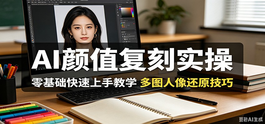 AI颜值复刻实操，零基础快速上手教学，多图人像还原技巧-冒泡网