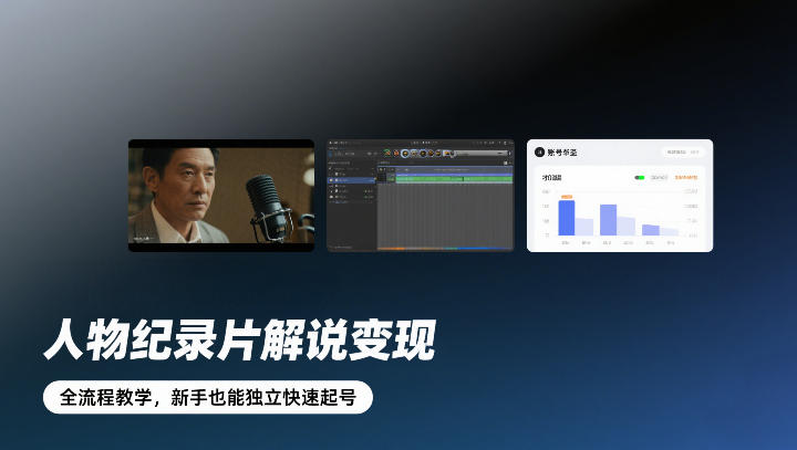 人物纪录片解说变现，全流程教学，新手也能独立快速起号-冒泡网