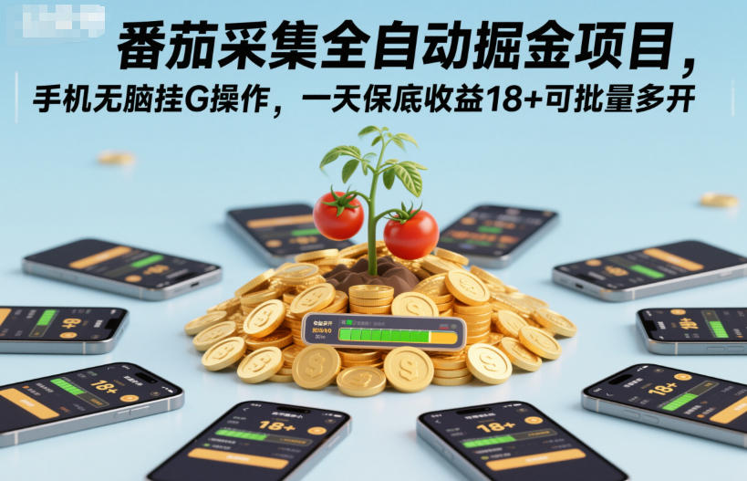 4a9b491f4ba0d9ee198f02f56a33a141.jpeg 番茄采集全自动掘金项目,手机无脑挂G操作,一天保底收益18+可批量多开【揭秘】
