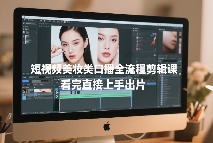 短视频美妆类口播全流程剪辑课，看完直接上手出片-冒泡网
