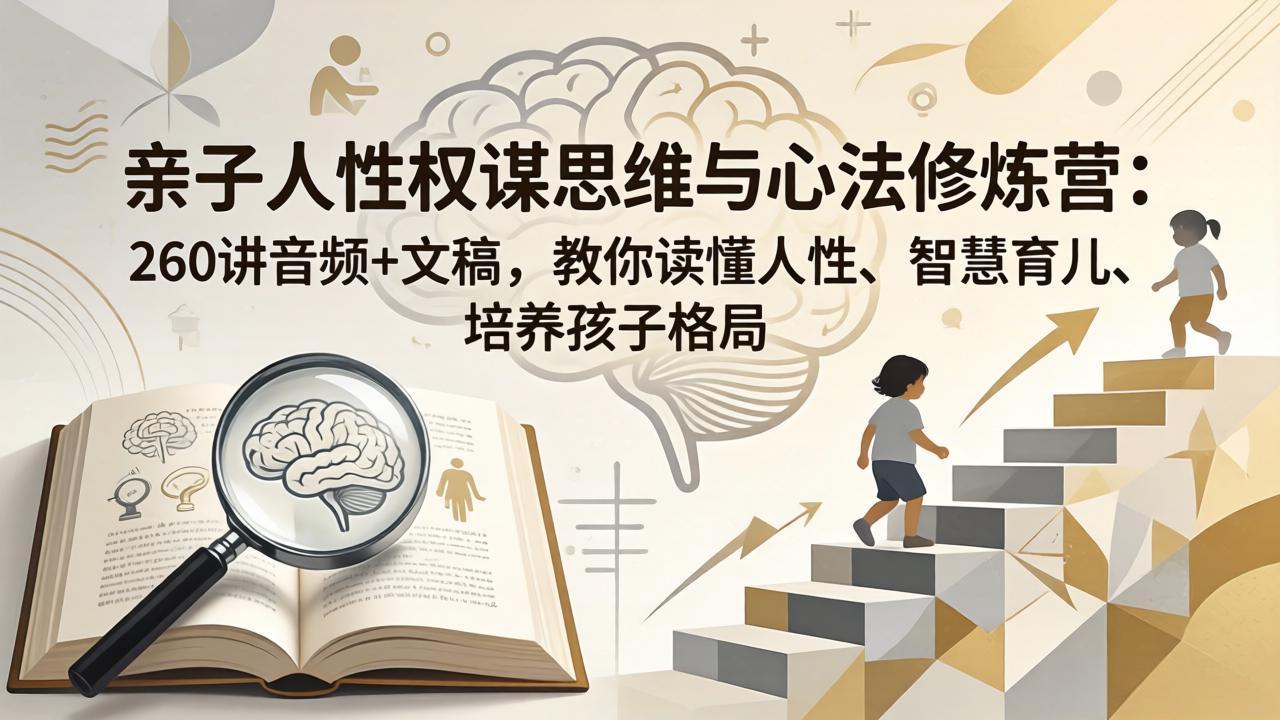 亲子人性权谋思维与心法修炼营：260讲音频+文稿，教你读懂人性、智慧育儿、培养孩子格局-冒泡网