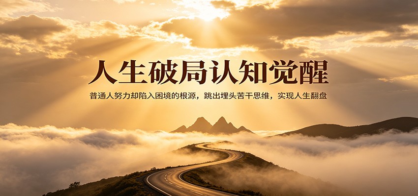 人生破局认知觉醒，普通人努力却陷入困境的根源，跳出埋头苦干思维，实现人生翻盘-冒泡网