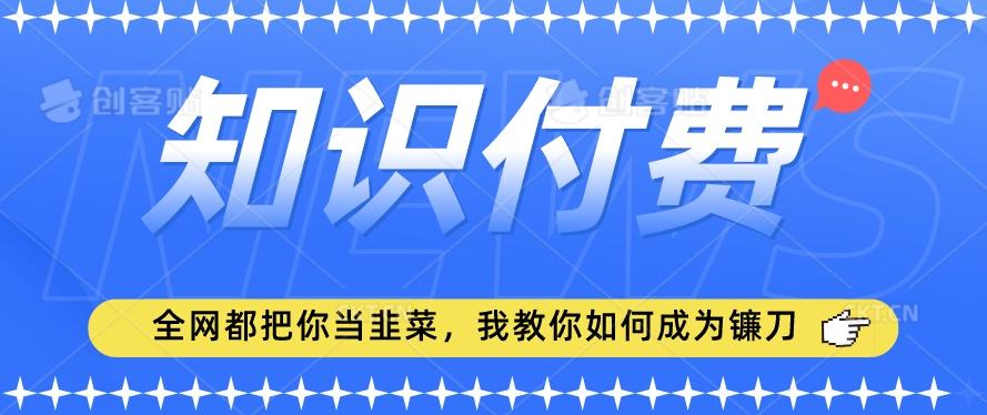 2024最新知识付费项目，小白也能轻松入局，全网都在教你做项目，我教你做镰刀【揭秘】-冒泡网