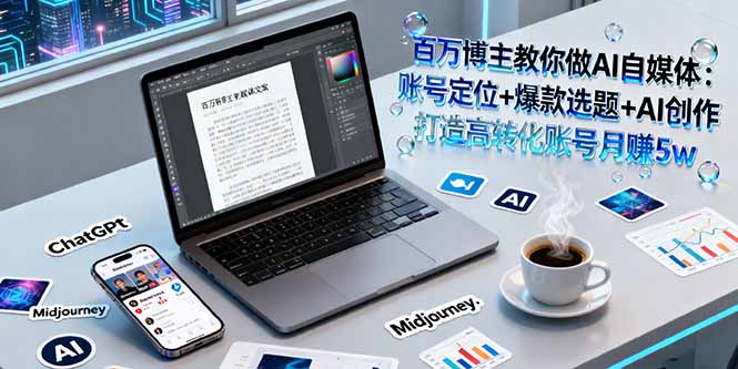 百万博主教你做AI自媒体：账号定位+爆款选题+AI创作 打造高转化账号月赚5w-冒泡网