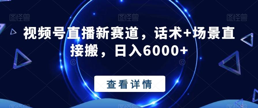 视频号直播新赛道，话术+场景直接搬，日入6000+-冒泡网