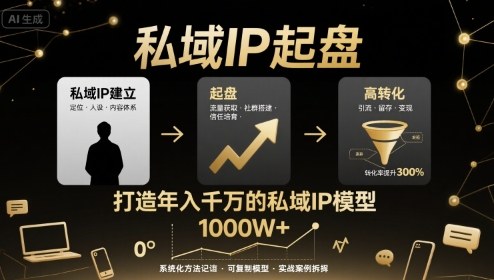 私域IP起盘，私域ip建立、起盘、高转化，打造年入千万的私域ip模型-冒泡网