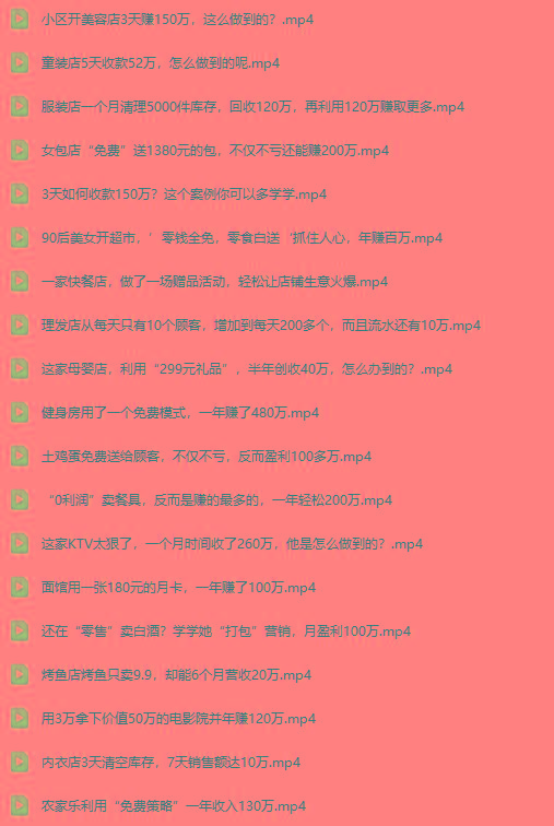 (9607期)真实有效391套商业模式，年入几十到几百万案例解析(电子书+视频+图文)