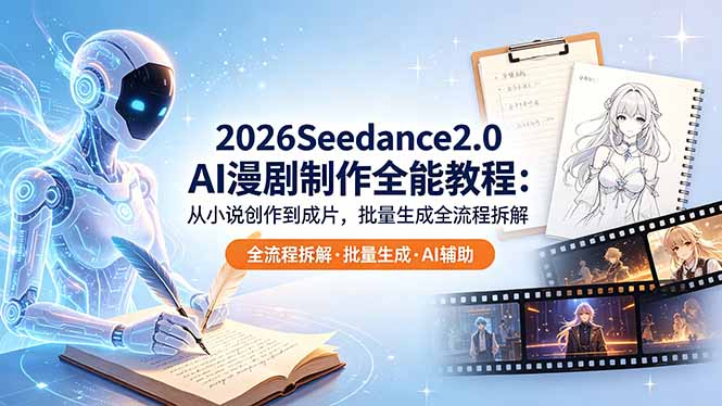 4f61e1256223c47b48f3b92e7be63037.jpeg 2026Seedance2.0 AI制作全能教程:从小说创作到成片,批量生成全流程拆解