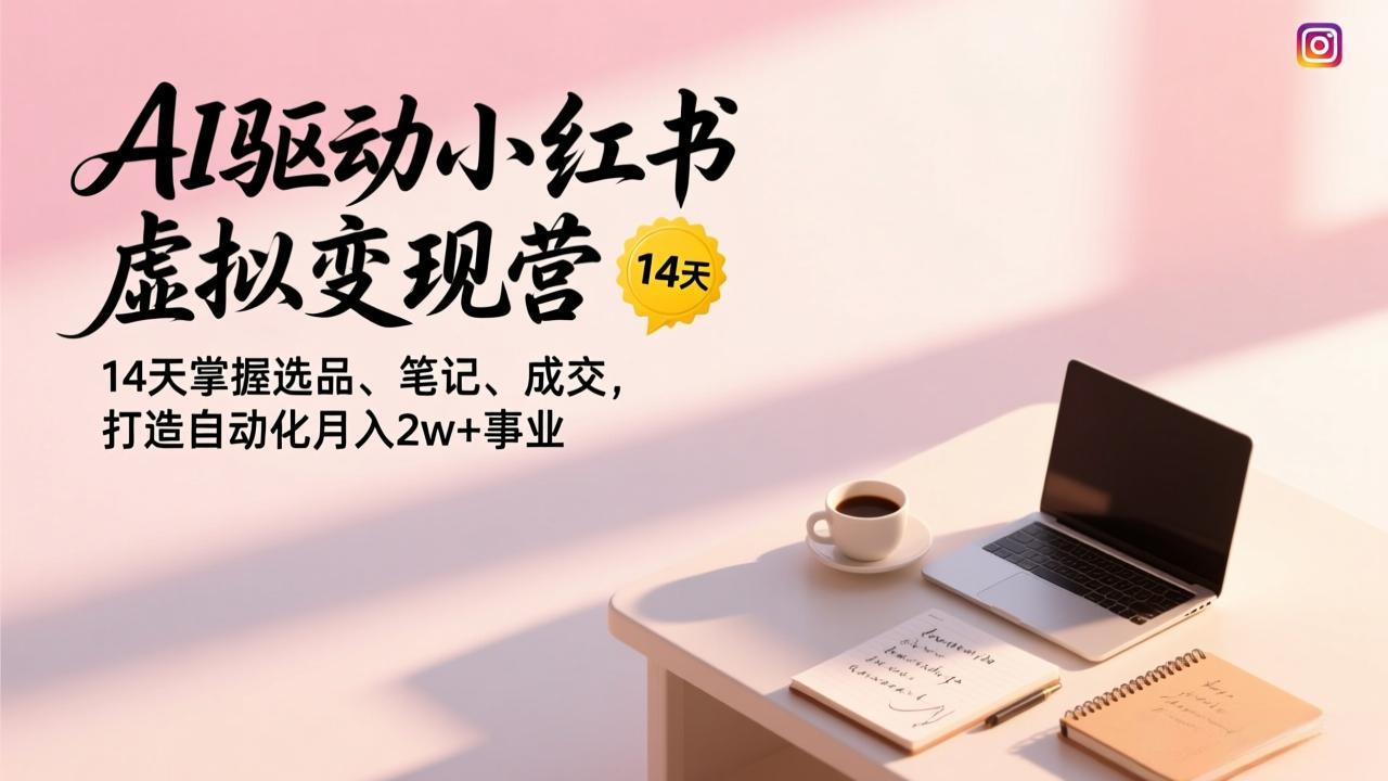 AI驱动小红书虚拟变现营,14天掌握选品、笔记、成交,打造自动化月入2w+事业-冒泡网