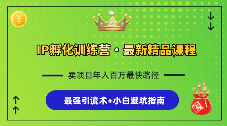IP孵化训练营，知识付费全流程+最强引流术+小白避坑指南-冒泡网
