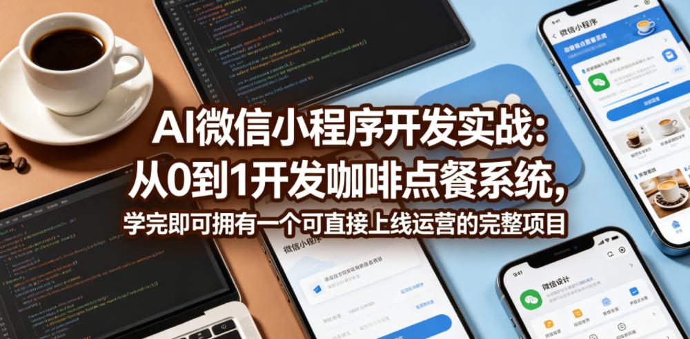 51225a59d251b79a64da5f13b8a90232.jpeg AI微信小程序开发实战:从0到1开发咖啡点餐系统,学完即可拥有一个可直接上线运营的完整项目