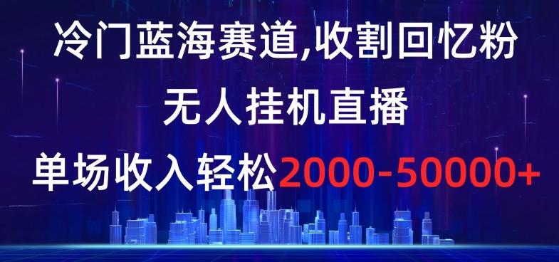 冷门蓝海赛道，收割回忆粉，无人挂机直播，单场收入轻松2000-5w+【揭秘】-冒泡网
