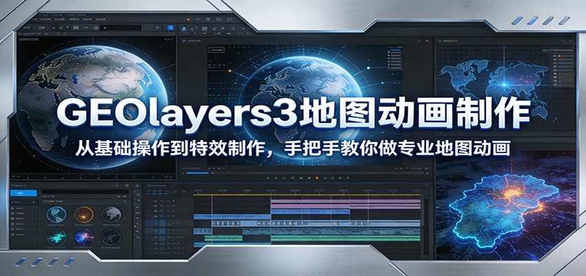 GEOlayers3地图动画制作：从基础操作到特效制作，手把手教你做专业地图动画-冒泡网